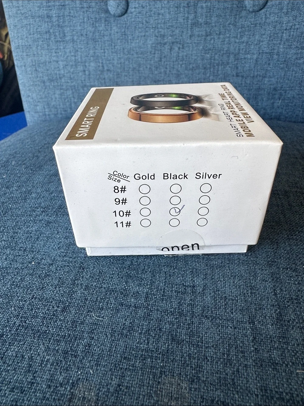 Smart Heart Ring with Mobile App – Gold and Black